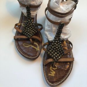 Sam Edelman brown leather gladiator sandals